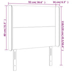 Galvūgalis su LED, juodos spalvos, 93x16x118/128cm, audinys