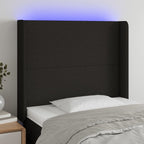 Galvūgalis su LED, juodos spalvos, 93x16x118/128cm, audinys