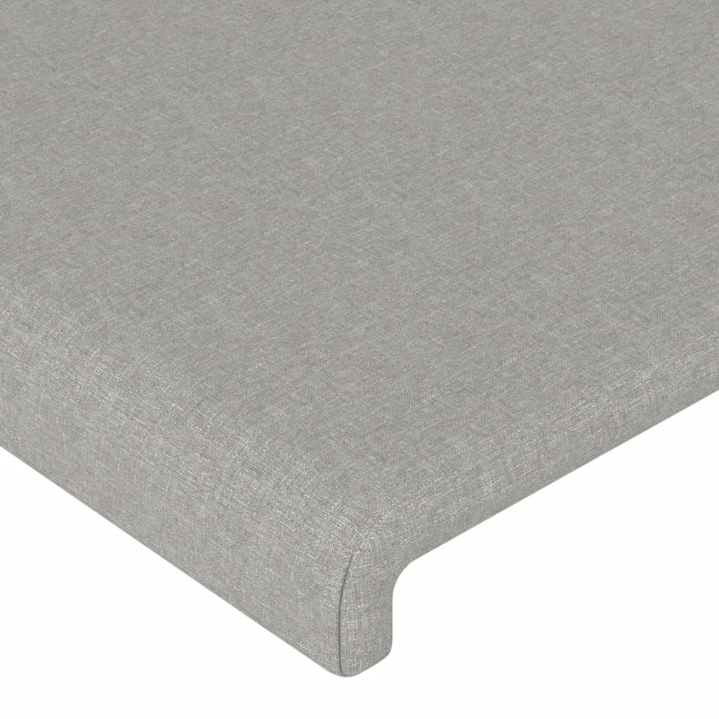 Galvūgalis su LED, šviesiai pilkas, 103x16x118/128cm, audinys