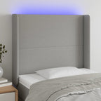 Galvūgalis su LED, šviesiai pilkas, 103x16x118/128cm, audinys