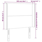 Galvūgalis su LED, juodos spalvos, 103x16x118/128cm, audinys