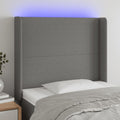 Galvūgalis su LED, juodos spalvos, 103x16x118/128cm, audinys