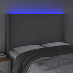 Galvūgalis su LED, šviesiai pilkas, 147x16x118/128cm, audinys