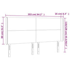 Galvūgalis su LED, tamsiai pilkas, 163x16x118/128cm, audinys