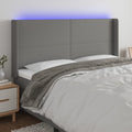 Galvūgalis su LED, tamsiai pilkas, 183x16x118/128cm, audinys