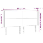 Galvūgalis su LED, šviesiai pilkas, 203x16x118/128cm, audinys