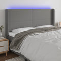 Galvūgalis su LED, tamsiai pilkas, 203x16x118/128cm, audinys