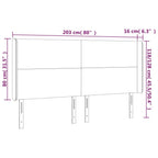 Galvūgalis su LED, juodos spalvos, 203x16x118/128cm, audinys