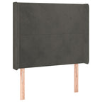 Galvūgalis su LED, tamsiai pilkas, 83x16x118/128cm, aksomas