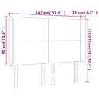 Galvūgalis su LED, šviesiai pilkas, 147x16x118/128cm, aksomas