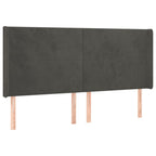 Galvūgalis su LED, tamsiai pilkas, 183x16x118/128cm, aksomas