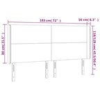 Galvūgalis su LED, juodos spalvos, 183x16x118/128cm, aksomas