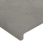 Galvūgalis su LED, šviesiai pilkas, 203x16x118/128cm, aksomas