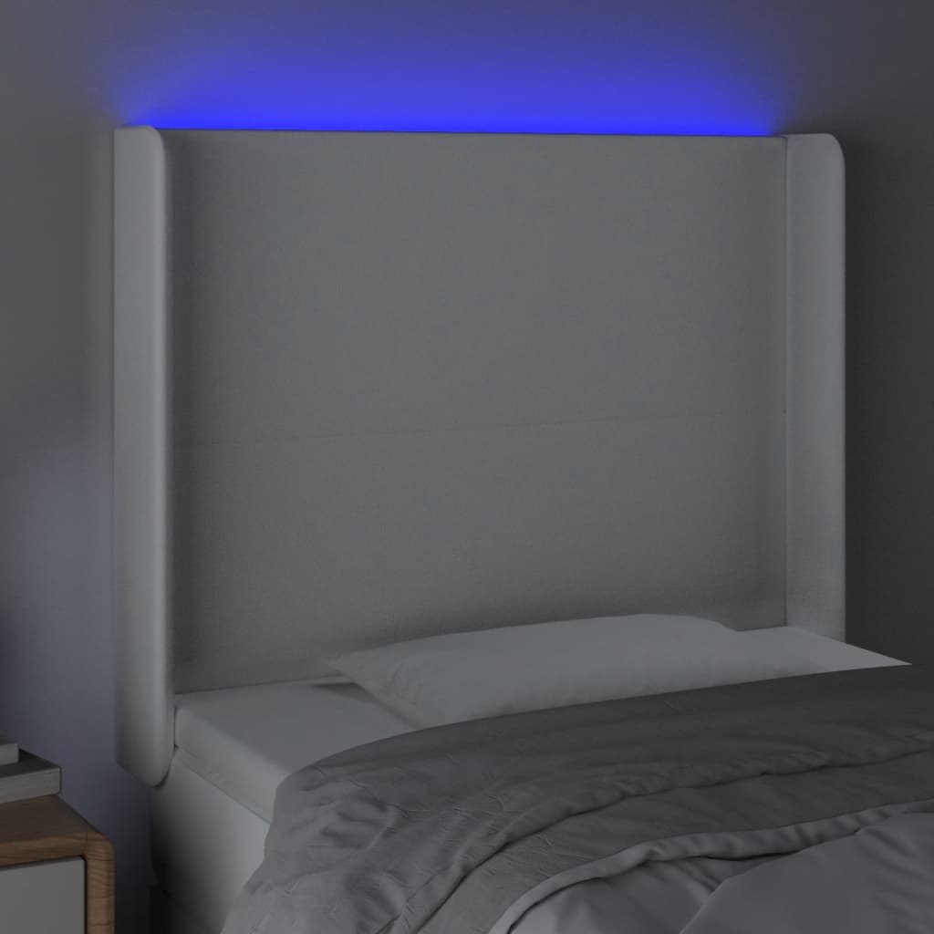 Galvūgalis su LED, baltos spalvos, 93x16x118/128 cm