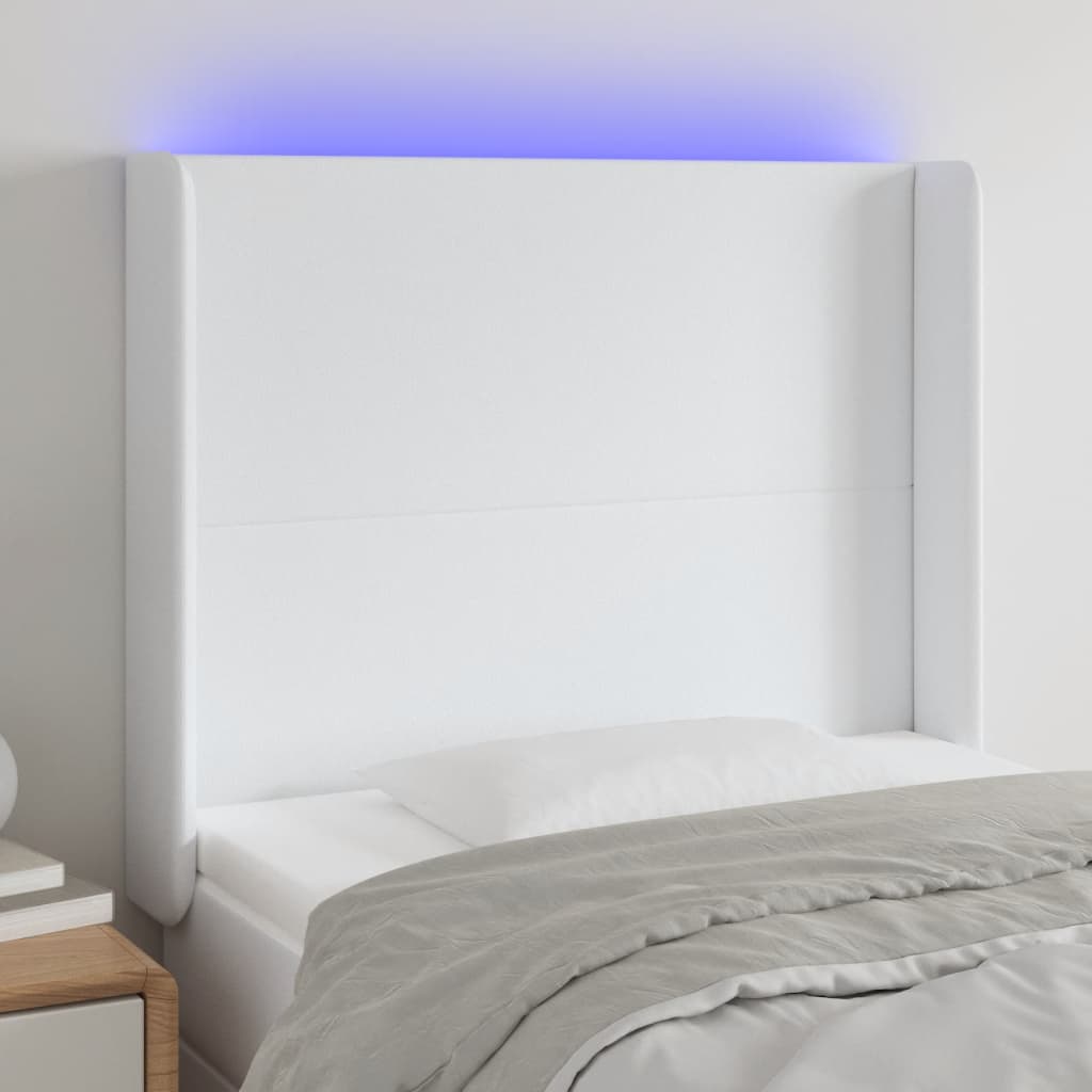 Galvūgalis su LED, baltos spalvos, 103x16x118/128 cm