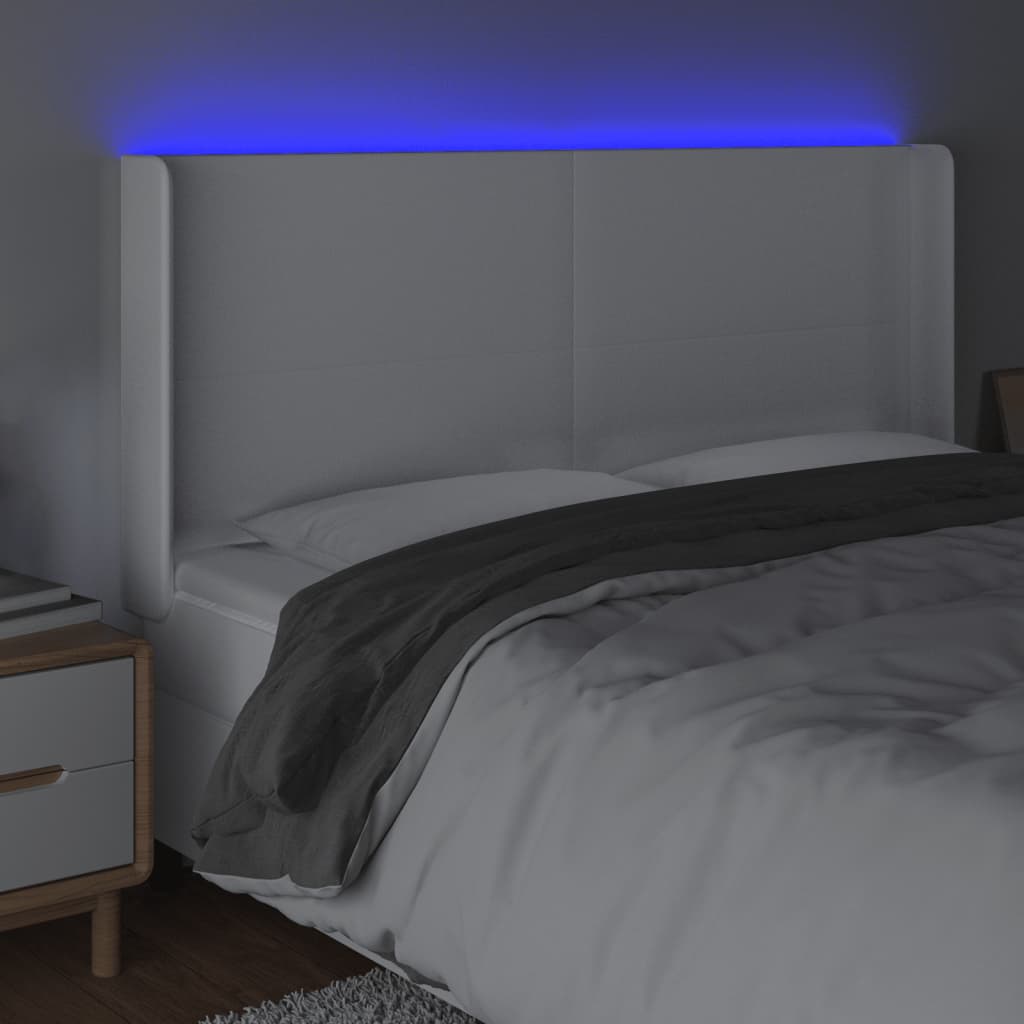 Galvūgalis su LED, baltos spalvos, 163x16x118/128 cm