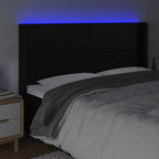 Galvūgalis su LED, juodos spalvos, 203x16x118/128 cm
