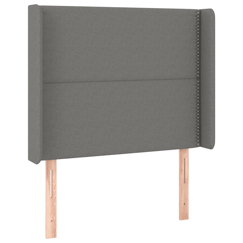 Galvūgalis su LED, tamsiai pilkas, 93x16x118/128cm, audinys