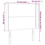Galvūgalis su LED, tamsiai pilkas, 93x16x118/128cm, audinys