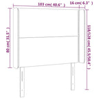 Galvūgalis su LED, juodos spalvos, 103x16x118/128cm, audinys