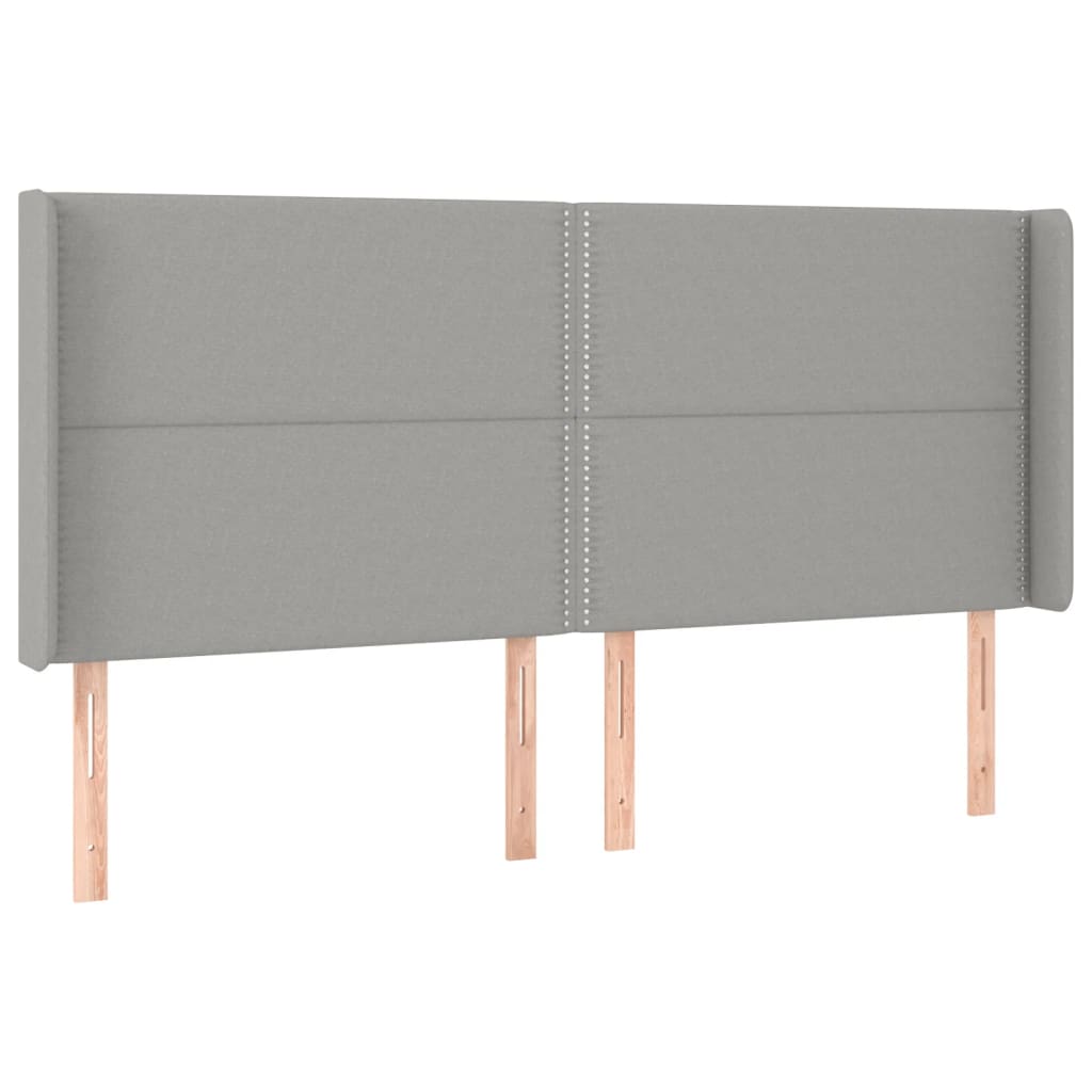 Galvūgalis su LED, šviesiai pilkas, 183x16x118/128/128cm