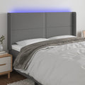 Galvūgalis su LED, tamsiai pilkas, 183x16x118/128cm, audinys