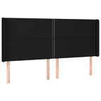 Galvūgalis su LED, juodos spalvos, 183x16x118/128cm, audinys