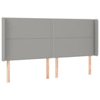 Galvūgalis su LED, šviesiai pilkas, 203x16x118/128cm, audinys