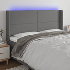 Galvūgalis su LED, tamsiai pilkas, 203x16x118/128cm, audinys