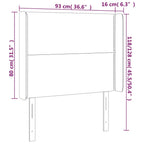 Galvūgalis su LED, tamsiai pilkas, 93x16x118/128cm, aksomas