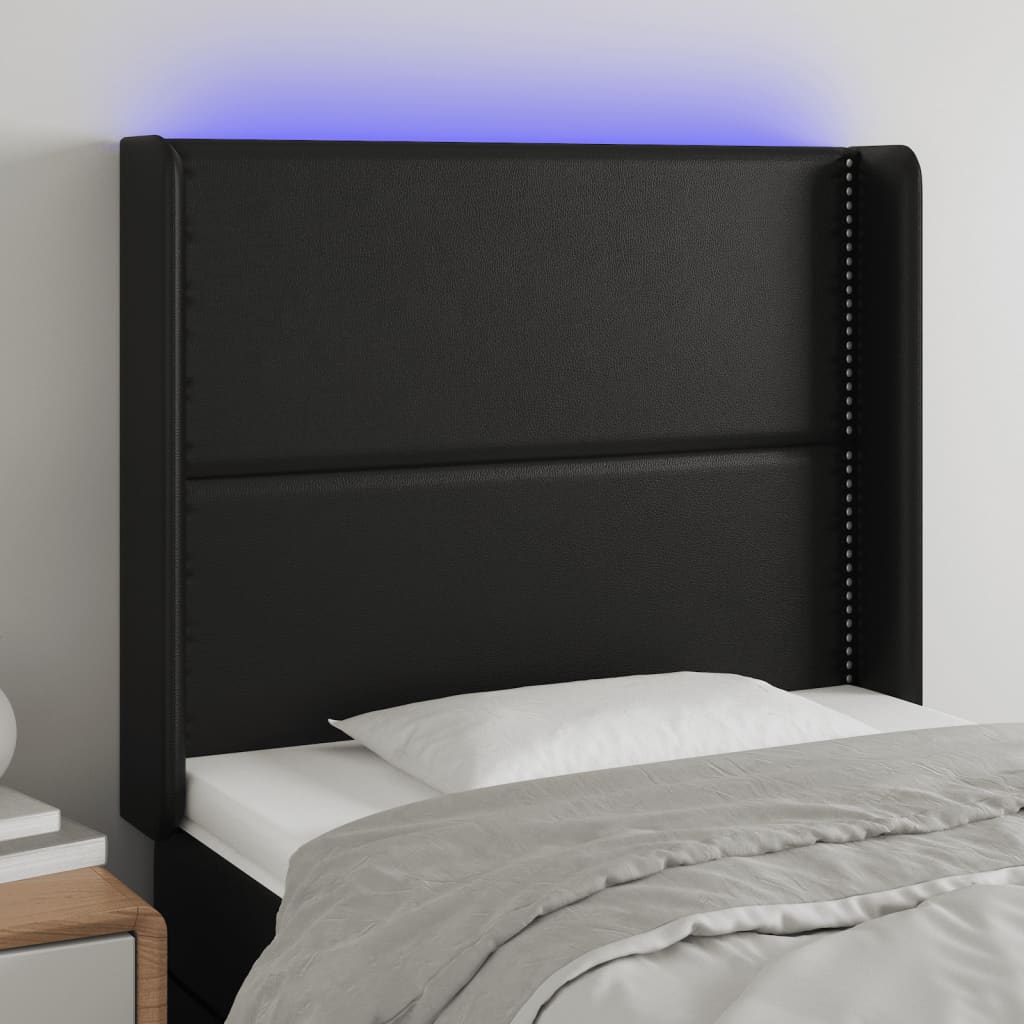 Galvūgalis su LED, juodos spalvos, 93x16x118/128 cm