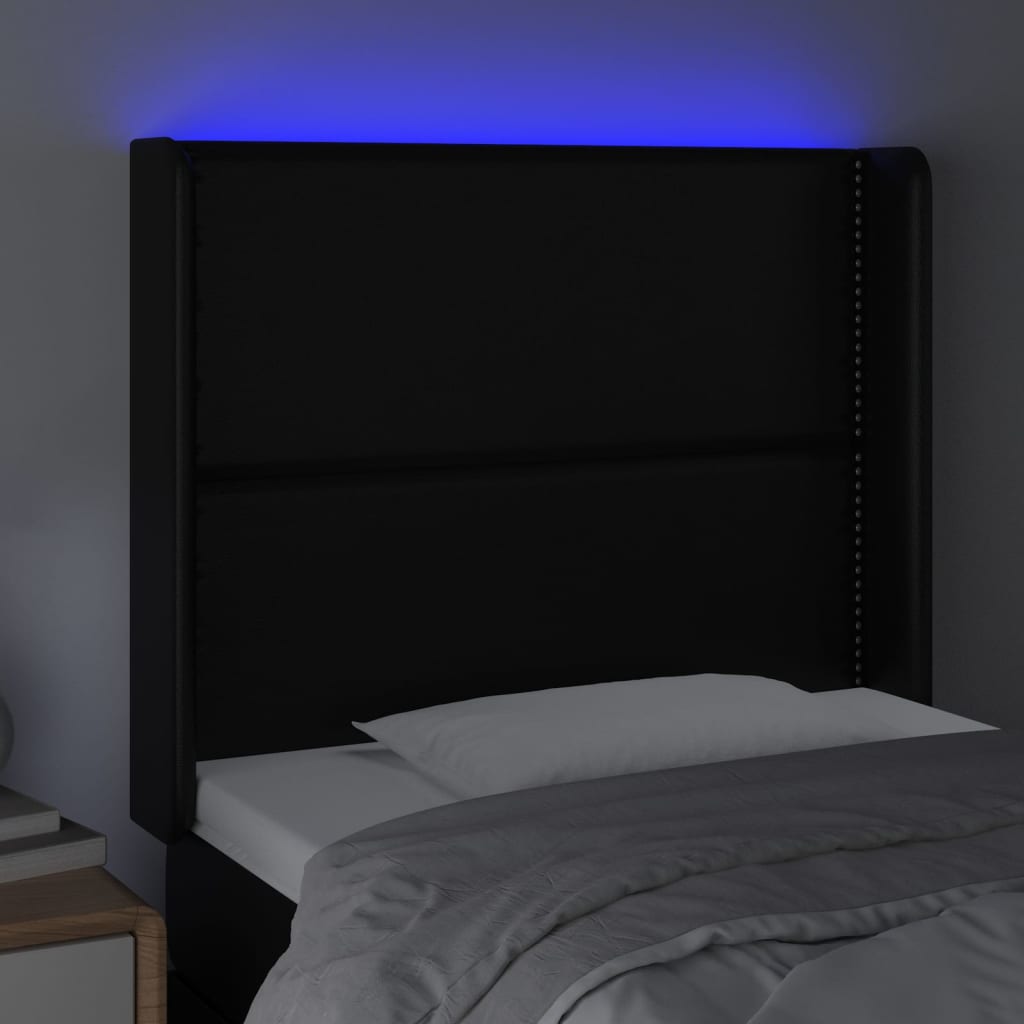 Galvūgalis su LED, juodos spalvos, 103x16x118/128 cm