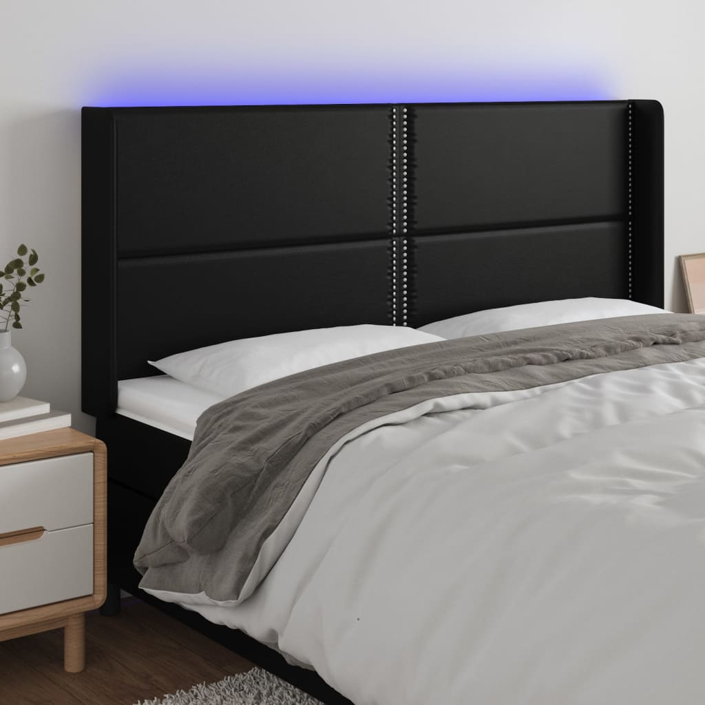 Galvūgalis su LED, juodos spalvos, 183x16x118/128 cm