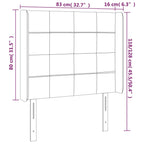 Galvūgalis su LED, šviesiai pilkas, 83x16x118/128cm, audinys