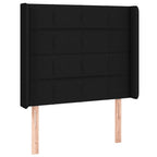 Galvūgalis su LED, juodos spalvos, 83x16x118/128cm, audinys