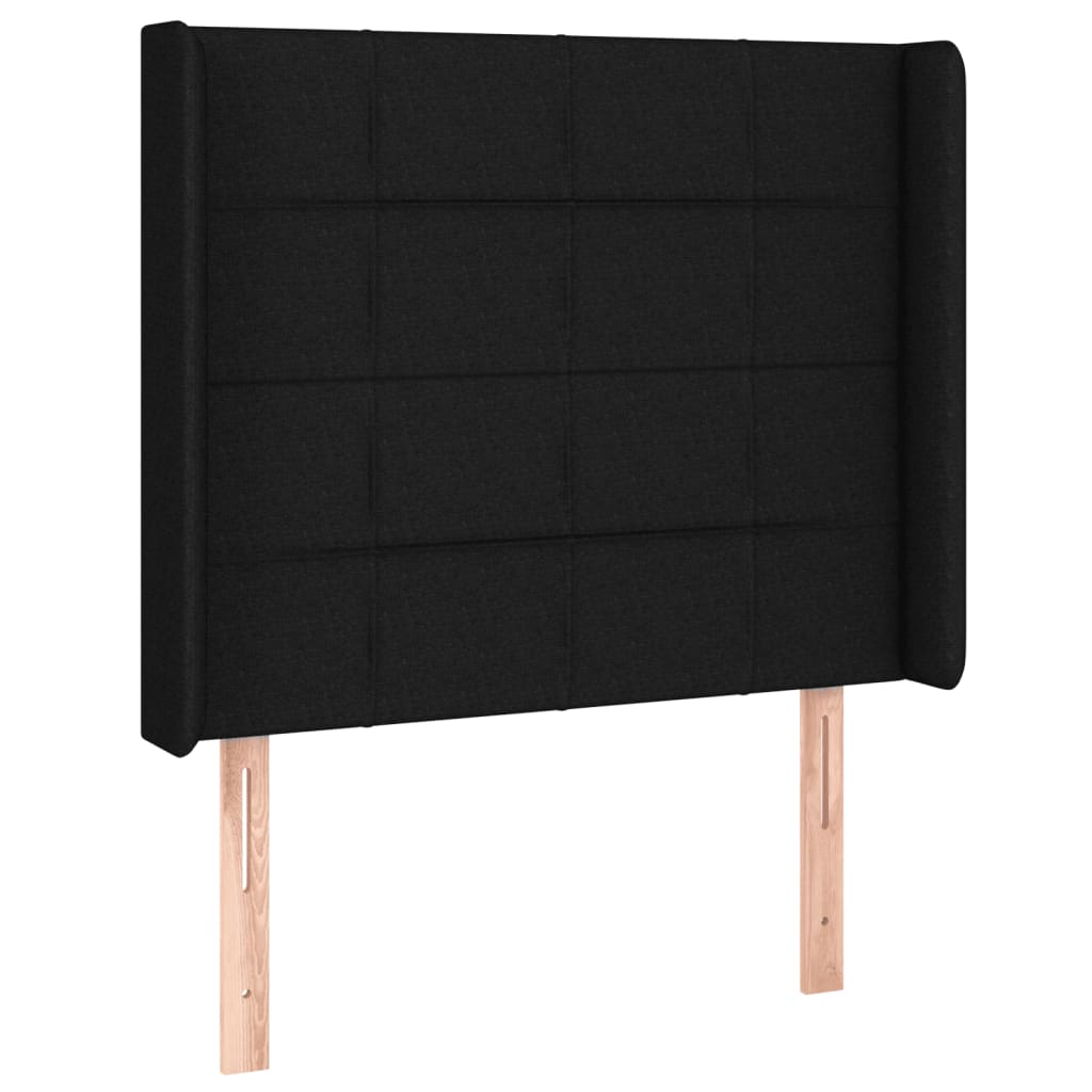 Galvūgalis su LED, juodos spalvos, 83x16x118/128cm, audinys