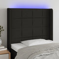 Galvūgalis su LED, juodos spalvos, 83x16x118/128cm, audinys