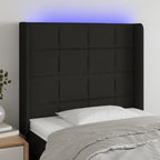 Galvūgalis su LED, juodos spalvos, 83x16x118/128cm, audinys