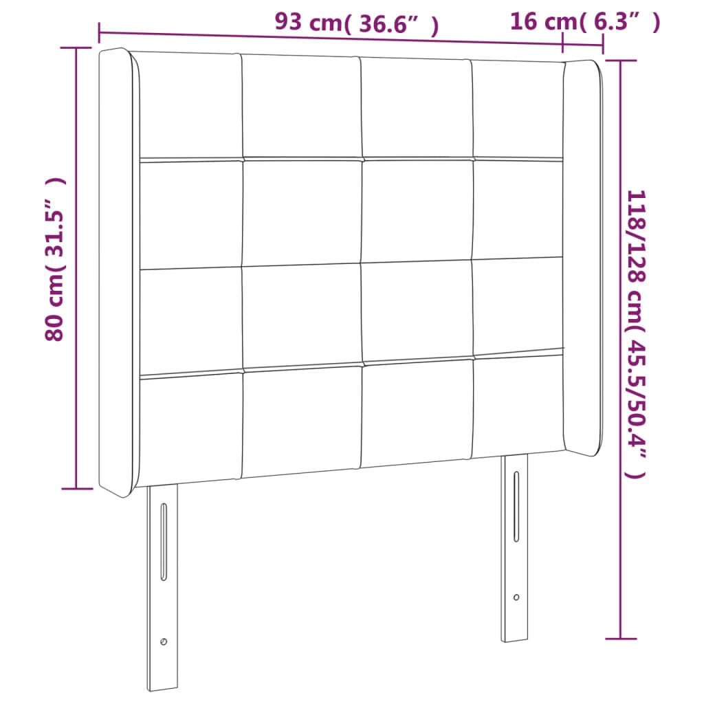 Galvūgalis su LED, tamsiai rudos spalvos, 93x16x118/128cm