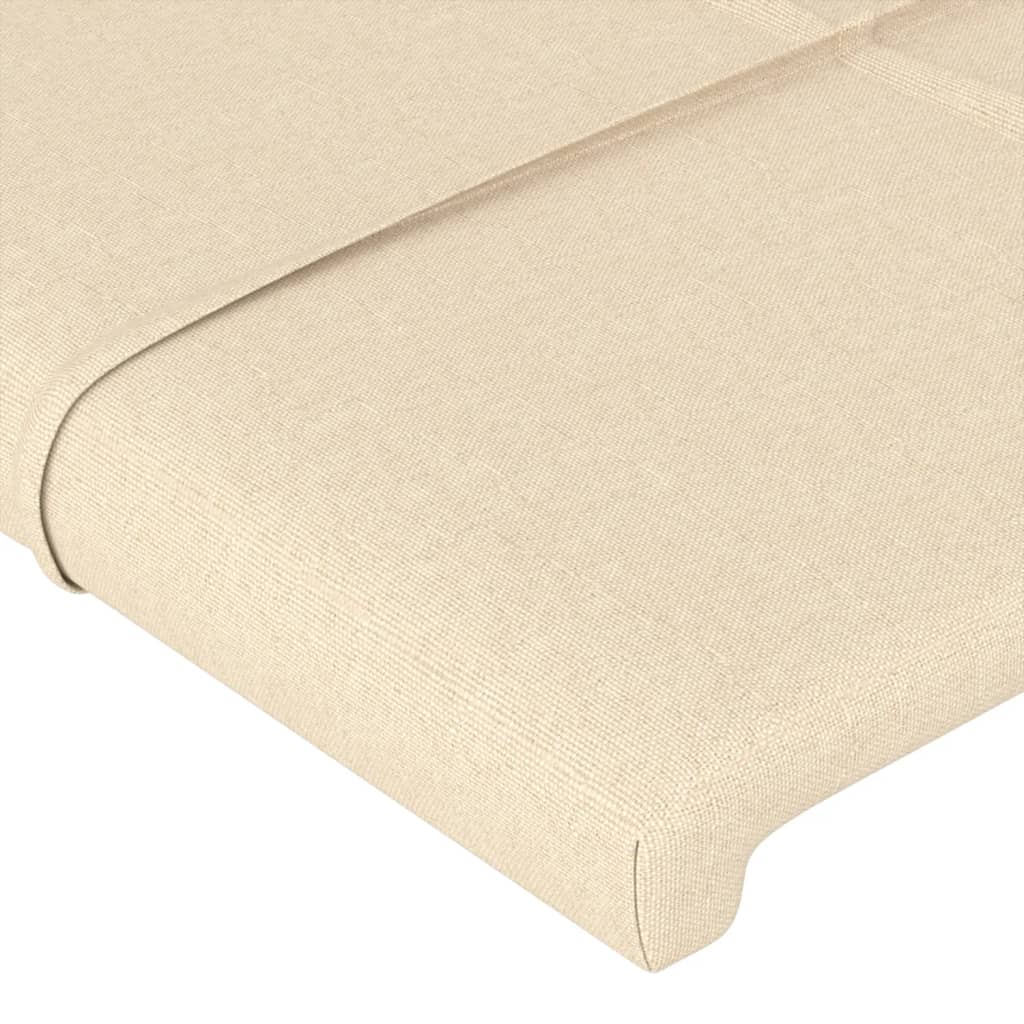 Galvūgalis su LED, kreminės spalvos, 93x16x118/128cm, audinys