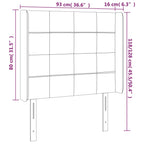 Galvūgalis su LED, kreminės spalvos, 93x16x118/128cm, audinys