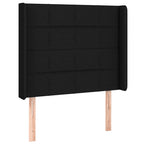 Galvūgalis su LED, juodos spalvos, 103x16x118/128cm, audinys