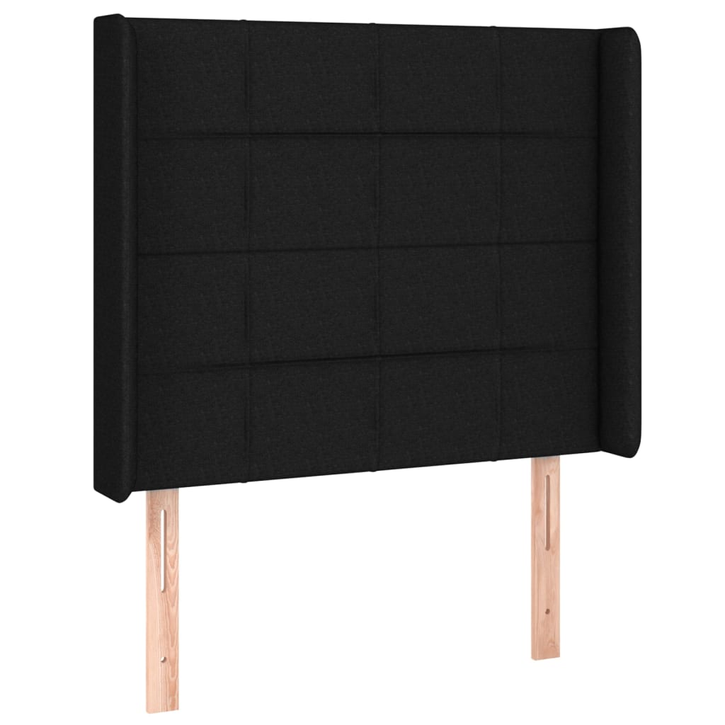 Galvūgalis su LED, juodos spalvos, 103x16x118/128cm, audinys