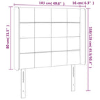 Galvūgalis su LED, juodos spalvos, 103x16x118/128cm, audinys