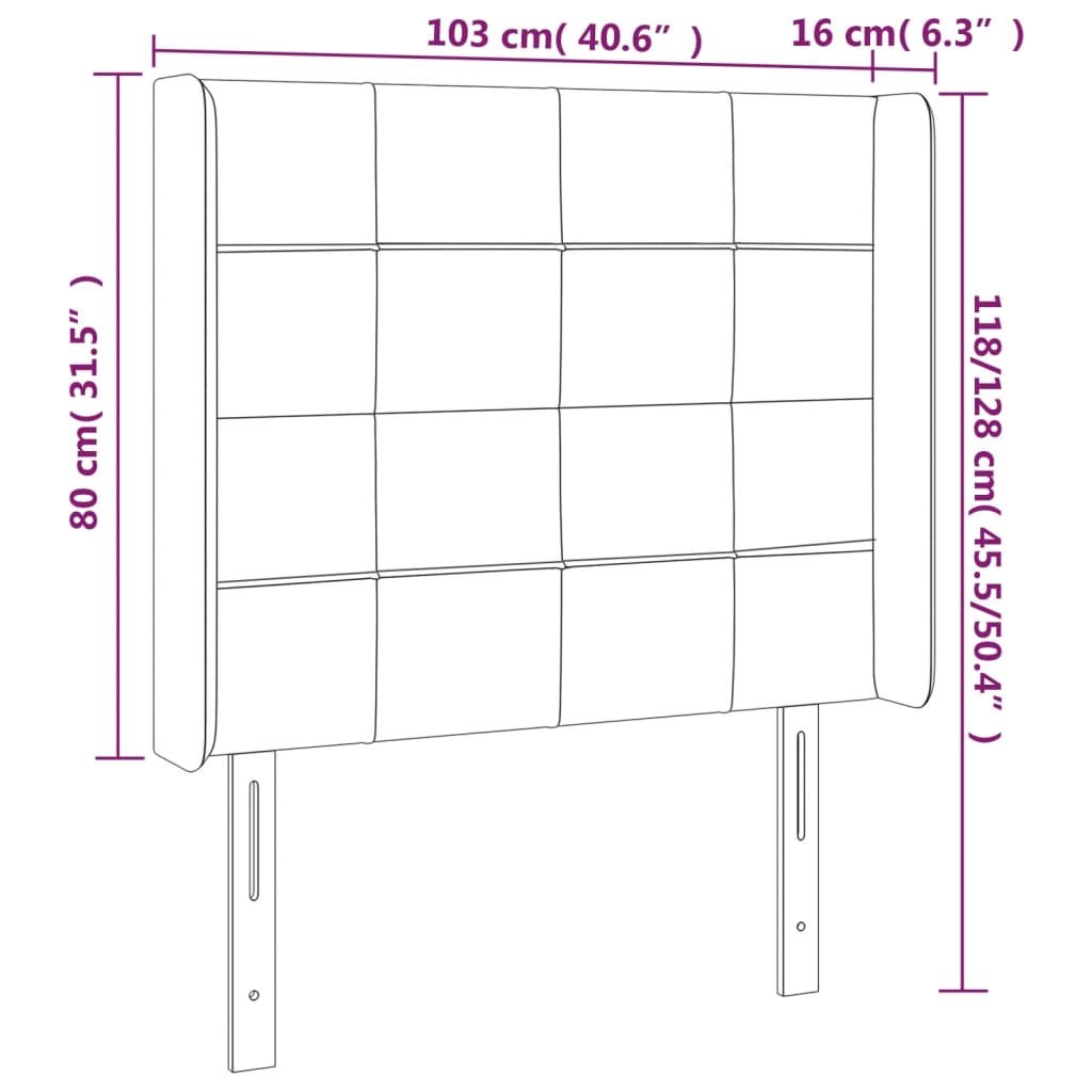 Galvūgalis su LED, tamsiai rudos spalvos, 103x16x118/128cm