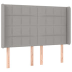 Galvūgalis su LED, šviesiai pilkas, 147x16x118/128cm, audinys