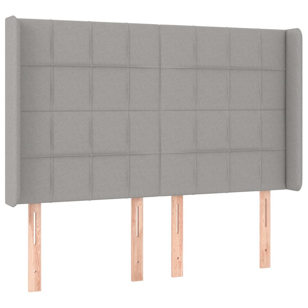 Galvūgalis su LED, šviesiai pilkas, 147x16x118/128cm, audinys