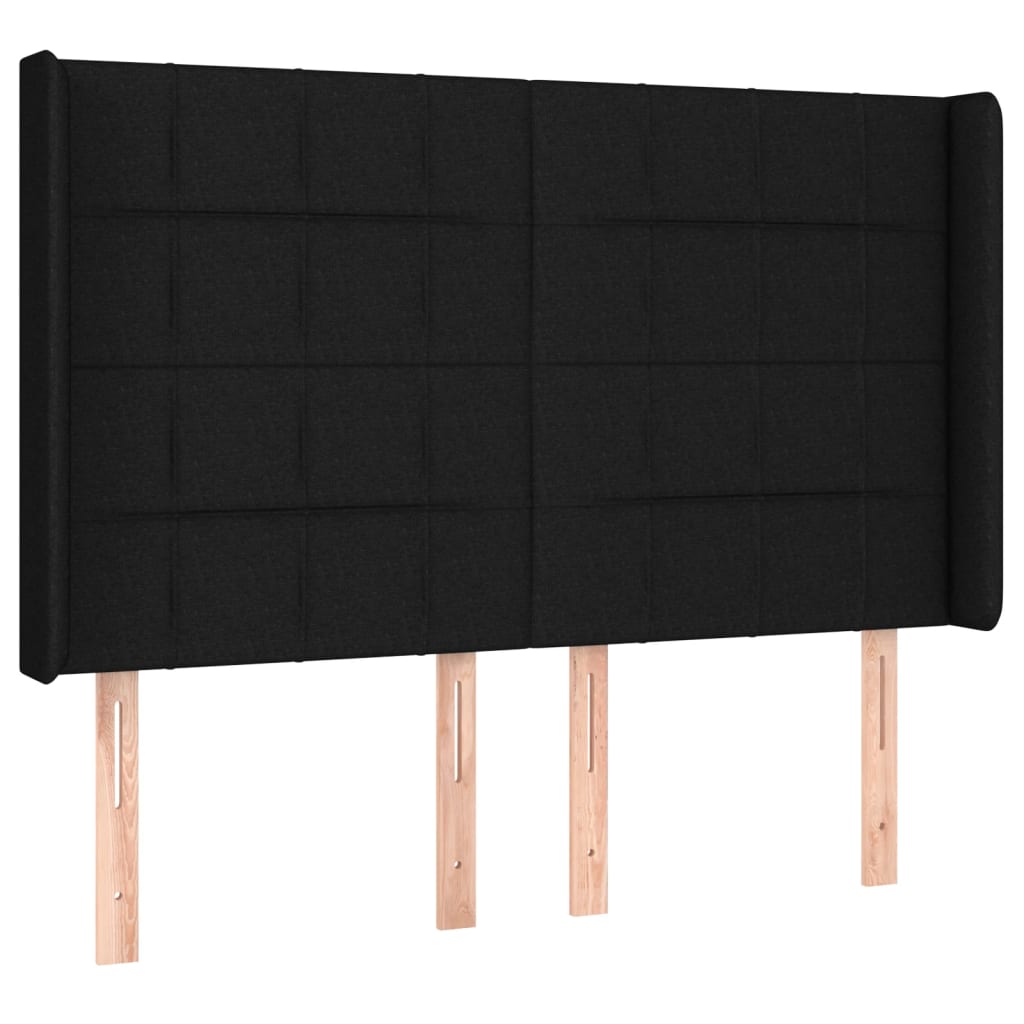 Galvūgalis su LED, juodos spalvos, 147x16x118/128cm, audinys