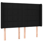 Galvūgalis su LED, juodos spalvos, 147x16x118/128cm, audinys