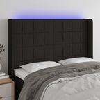 Galvūgalis su LED, juodos spalvos, 147x16x118/128cm, audinys